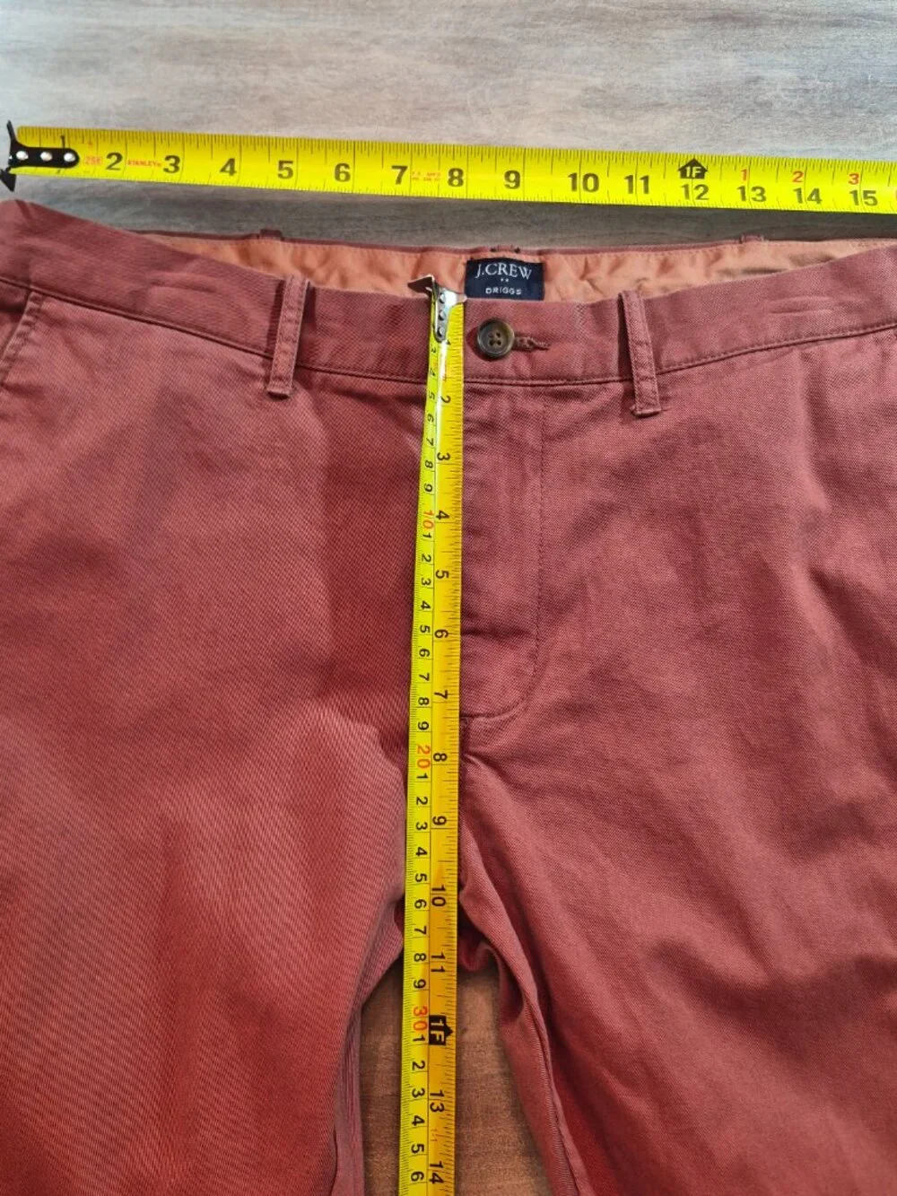 J.Crew Driggs Men's Chino Pants W34 L30 Brick Red Straight 100% Cotton